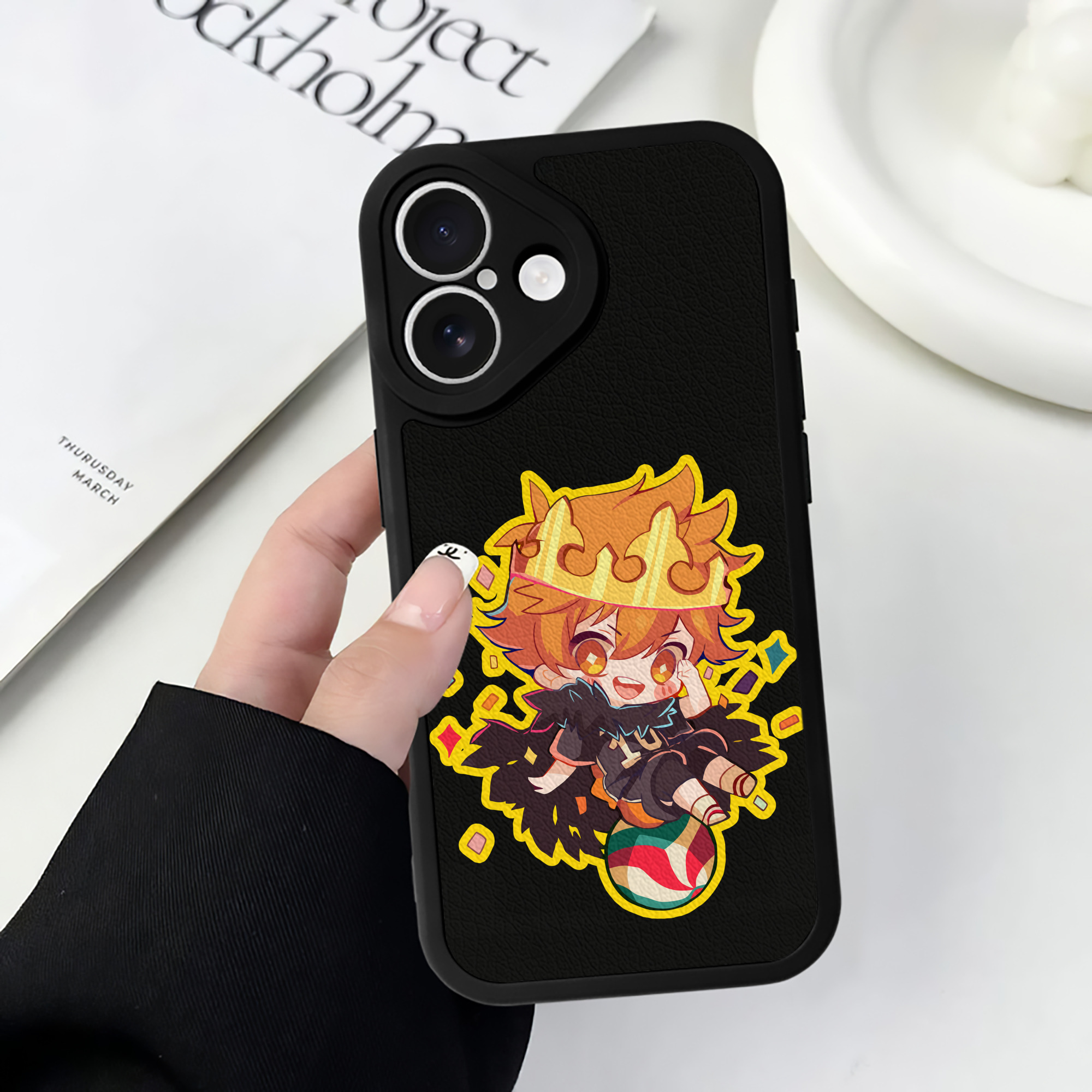 （画像用） ハイキュー!! Haikyu!! 【iPhone 16シリーズ対応】シリコンスマホケース（レザー調） 材質：シリコン